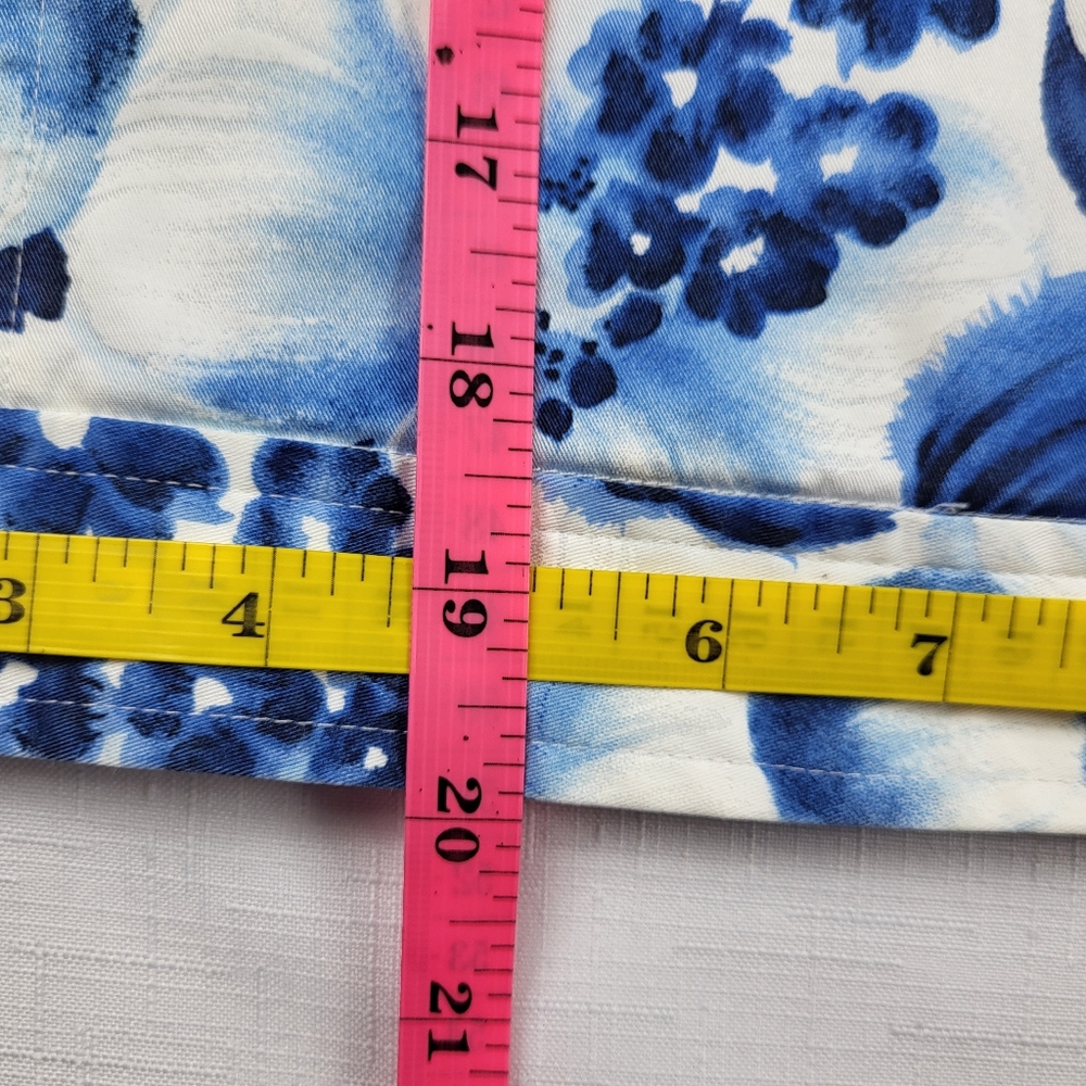 David Brooks Lightweight Floral JACKET Womens Size M Blue White Button Up Vtg - Picture 9 of 16
